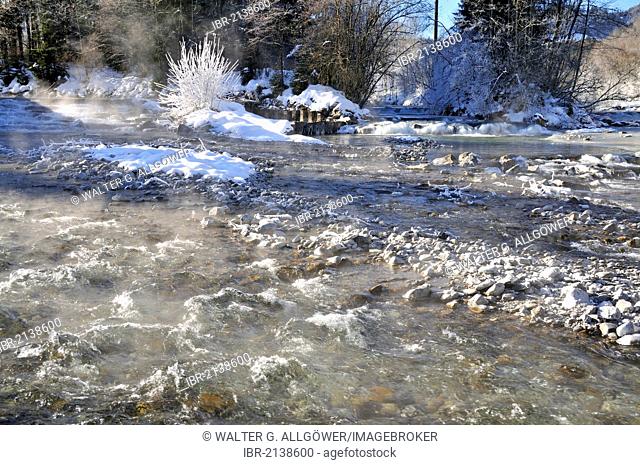 Origin of the Iller river, confluence of Trettach, Stillach and Breitach rivers, Oberstdorf, Upper Allgaeu, Bavaria, Germany, Europe, PublicGround