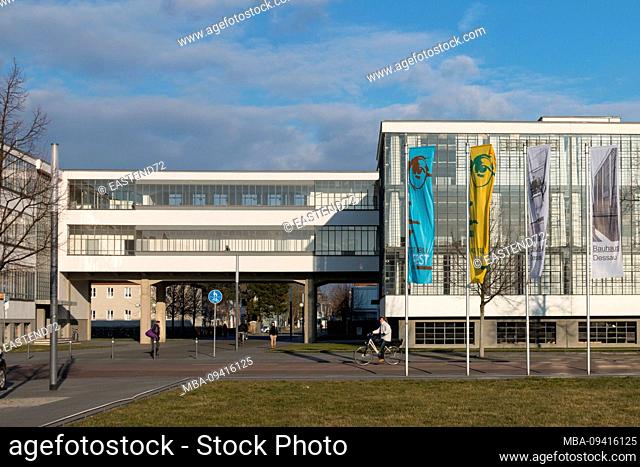 Germany, Saxony-Anhalt, Dessau, Bauhaus, main building, 100 years Bauhaus