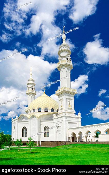 White mosque at summer day