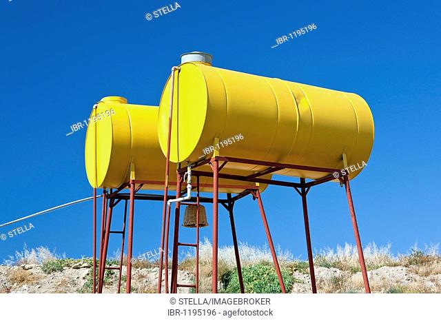 Two water tanks used for storage