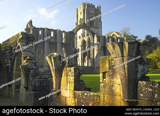 Fountains Abbey Studley Royal in Autumn near Ripon North Yorkshire England