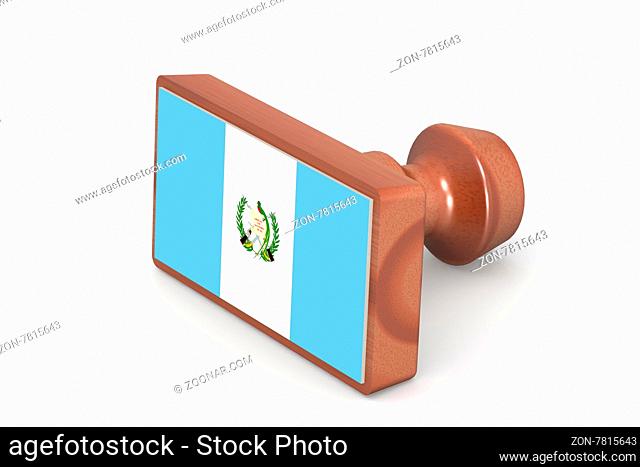 Wooden stamp with Guatemala flag image with hi-res rendered artwork that could be used for any graphic design
