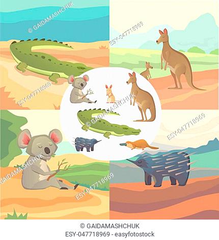 Vector Set Of Cartoon Australian Animals Isolated eps10, Stock Vector,  Vector And Low Budget Royalty Free Image. Pic. ESY-047718969 | agefotostock