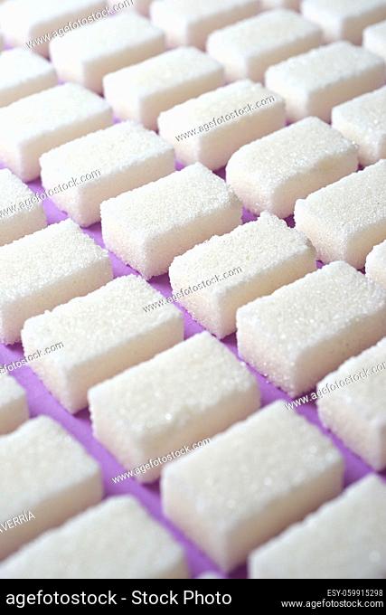 Sugar cubes on a table