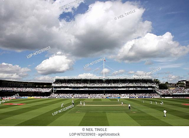 England, London, St Johns Wood, A test match at Lord's Cricket Ground, the home of cricket