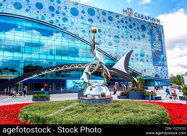 Moscow, Russia - July 8, 2019: Moskvarium, center of Oceanography and marine biology, Moscow aquarium at the VDNKH