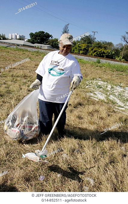 Florida, Miami, Oakland Grove, Annual Little River Day Clean Up, trash, pick up, picking, litter, clean, pollution, volunteer, environment