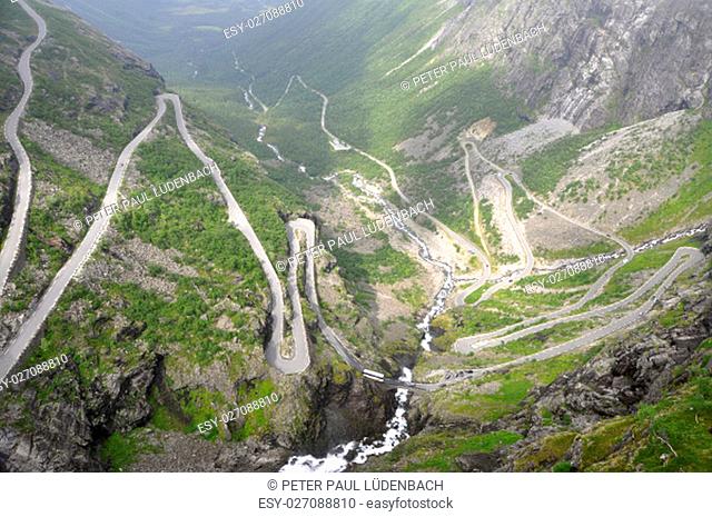trollstigen 11km long, is one of the most famous streets of the world