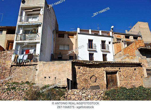 Old houses, Algimia de Almonacid, Sierra de Espadan, Castellon province, Comunidad Valenciana, Spain