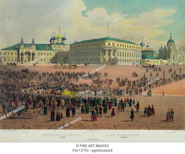 The Nicholas Palace in the Moscow Kremlin. Benoist, Philippe (1813-after 1879). Colour lithograph. 1840s. Private Collection. Graphic arts