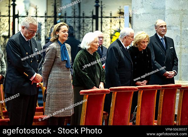 Prince Laurent of Belgium, Princess Claire of Belgium, Queen Paola of Belgium, King Albert II of Belgium, Princess Astrid of Belgium and Prince Lorenz of...