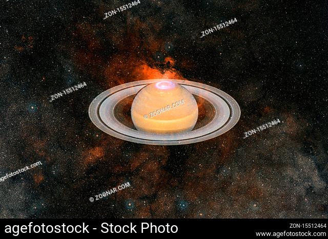 Planet Saturn. Solar system. Cosmos art. Elements of this image furnished by NASA