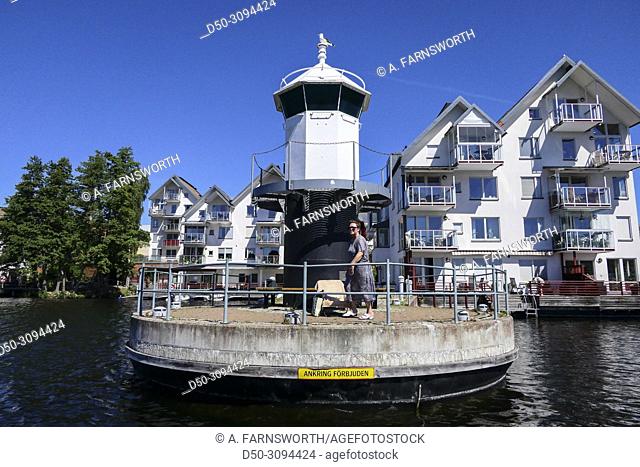 June 8, 2018 Small pleasure craft and boat owners celebrate a day at the Sickla lock system, which joins the Baltic Sea with the Sickla and Jarla freshwater...
