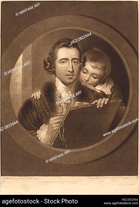 Benjamin West, Esqr R.A. and His Son RI West, 1773. Creator: Valentine Green