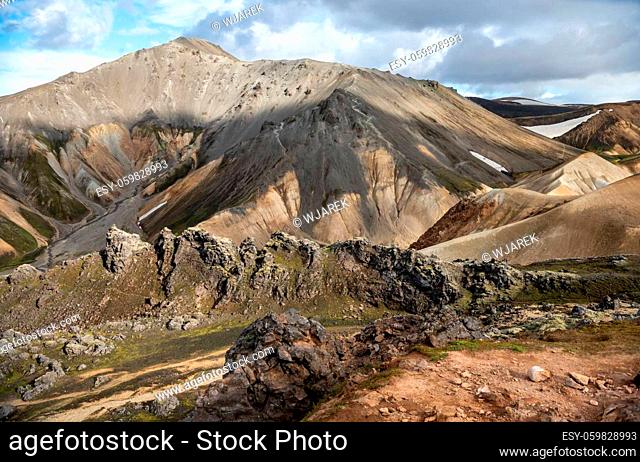 Volcanic mountains of Landmannalaugar in Fjallabak Nature Reserve. Iceland