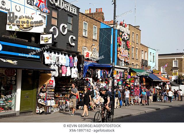 Shoppers in Camden High Street, London, England, UK
