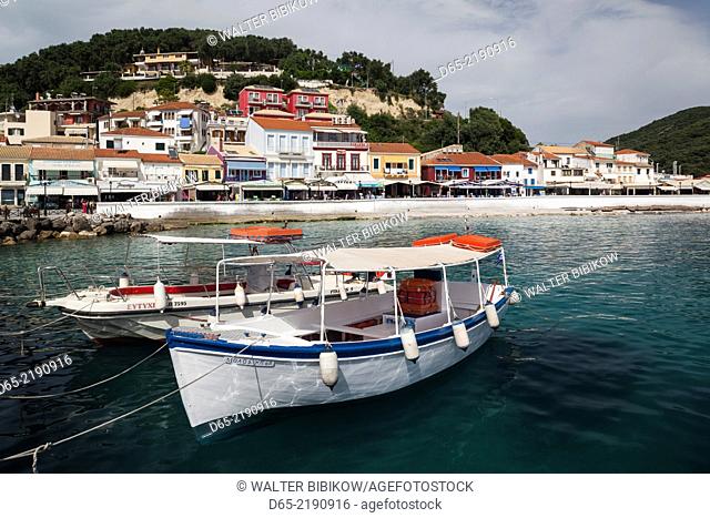 Greece, Epirus Region, Parga, town view from the harbor