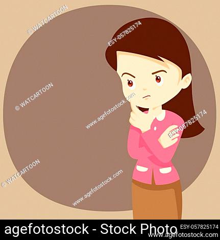 Cartoon confused girl Stock Photos and Images | agefotostock
