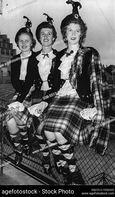 ***** Scottish lassies ***** part in the Best-Dressed Lassies' competition at the Highland Gathering at the Showground today