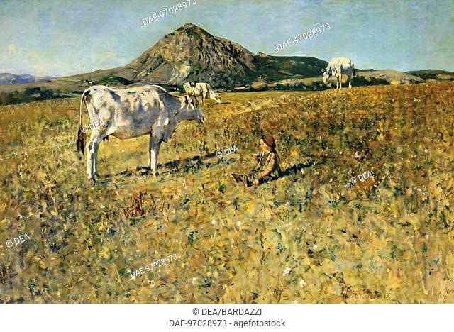 Pasture in Pietramala, 1889, by Telemaco Signorini (1835-1901), oil on canvas, 120 × 175.  Florence, Palazzo Pitti (Pitti Palace) Galleria D'Arte Moderna...