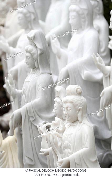 Quan Am, the bodhisattva of compassion. Marble statue. Ho Chi Minh city. Vietnam. | usage worldwide. - Ho Chi Minh City/Vietnam