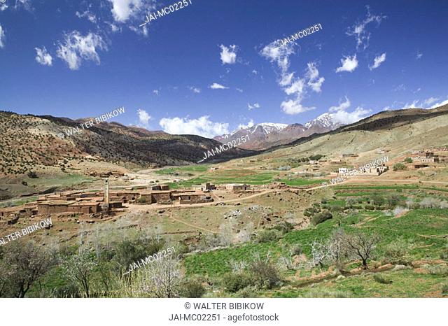 Small village on Telouet road, Tizi-n-Tichka pass, Atlas Mountains, Morocco
