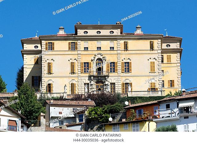 Italy, panorama of Piedmont Langhe-Roero and Monferrato on the World Heritage List UNESCO, view of the Gancia castle in Canelli