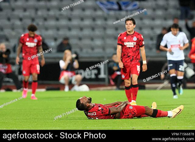 Club's Igor Thiago reacts during the return game between Danish AGF Aarhus and Belgian soccer team Club Brugge, in the second qualifying round of the UEFA...