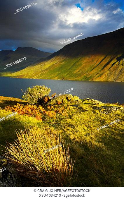 Wast Water in autumn in The Lake District National Park Cumbria England