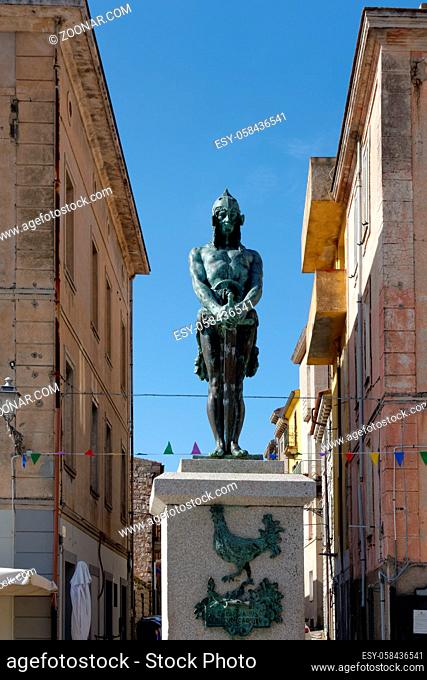 Statue of an ancient warrior in Arzachena Sardinia