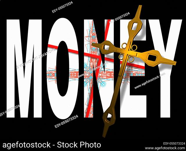 word money with red cross inside and gold cross on top made in 3d software