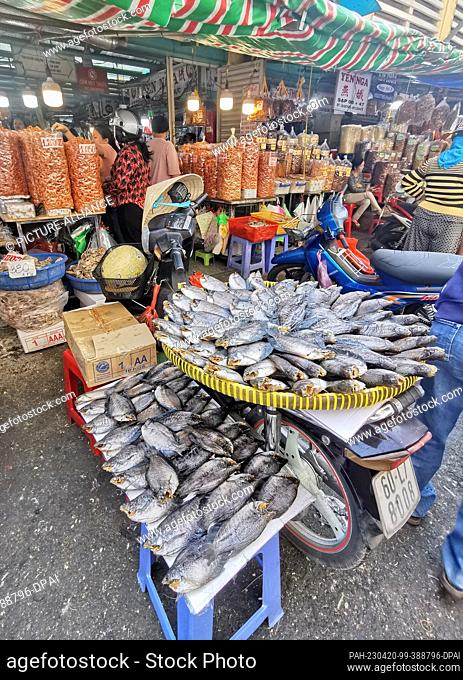 05 March 2023, Vietnam, Ho-Chi-Minh-Stadt: Dried fish in a basket are for sale at a market in Ho Chi Minh City. Photo: Alexandra Schuler/dpa