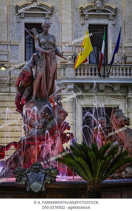 Syracuse, Sicily, Italy The statue of Diana on Ortygia island