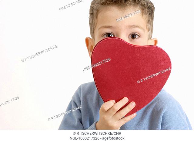 Little Boy with red Heart