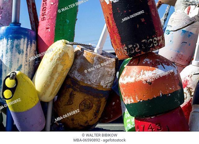 USA, Massachusetts, Cape Cod, Provincetown, Provincetown Pier, lobster buoys
