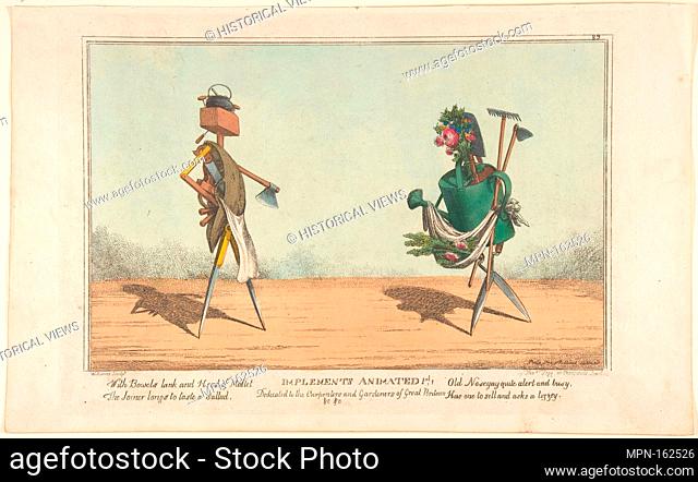 Implements Animated, Pl. 1, Dedicated to the Carpenters and Gardeners of Great Britain. Artist: Charles Williams (British