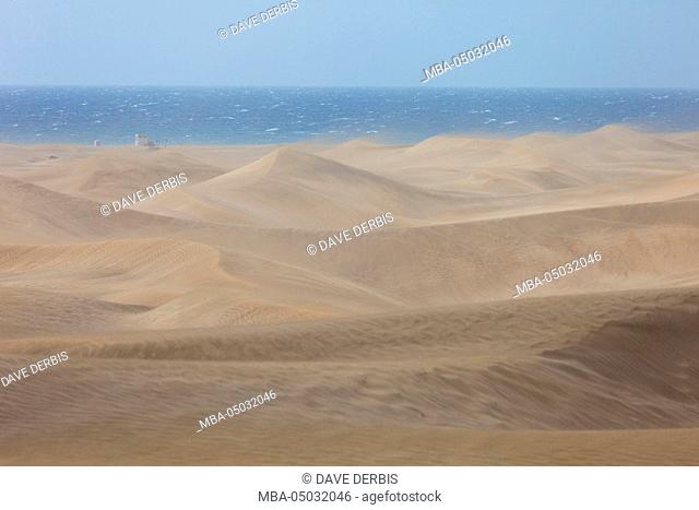 Playa del Ingles, dunes, beach, sand, sea, Maspalomas, Gran Canaria, Spain