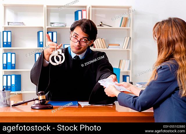 Young woman visiting male lawyer