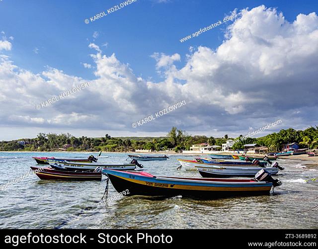 Fishing Boats at Frenchman's Beach, Treasure Beach, Saint Elizabeth Parish, Jamaica