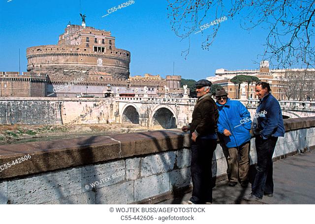 Castel Sant'Angelo. Bridge over Tiber river. Rome. Italy