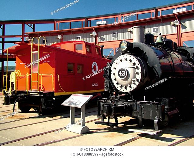 Scranton, PA, Pennsylvania, Steamtown National Historic Site, railroad, turntable, roundhouse, caboose, steam locomotive