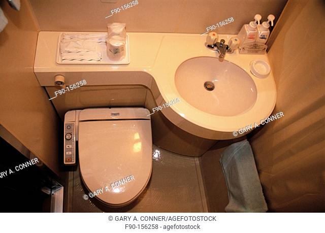 Toilet with control panel on side. Kobe. Japan