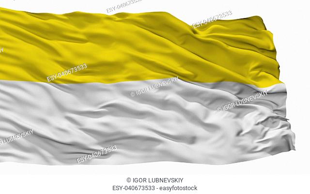 Uribia City Flag, Country Colombia, La Guajira Department, Isolated On White Background
