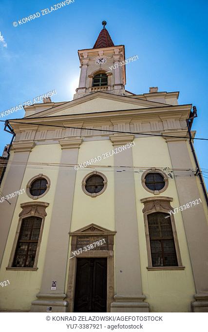 Reformed Church on Mitropoliei Street in Historic Center of Sibiu city of Transylvania region, Romania