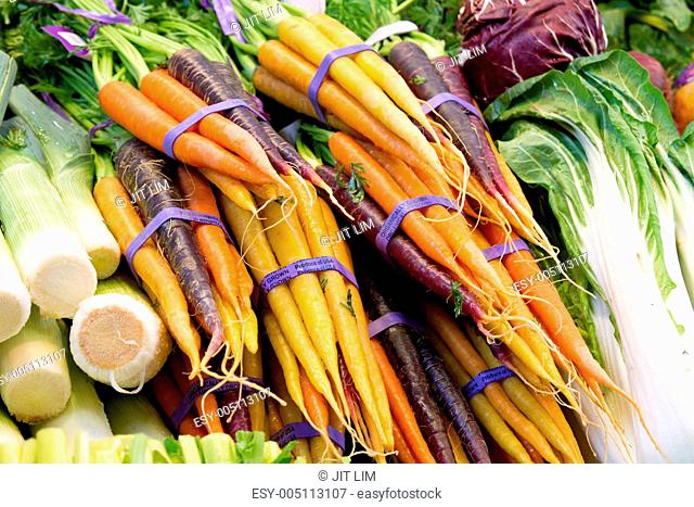 Organically Grown Carrots and Vegetable