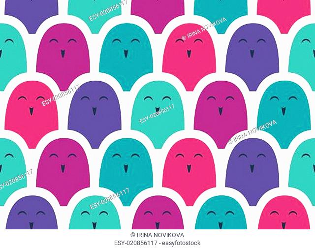 Colorful vector simple pattern . Crowd