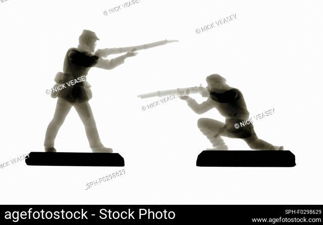 Civil war toy soldiers, X-ray