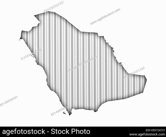 Karte von Saudi-Arabien auf Wellblech - Map of Saudi Arabia on corrugated iron