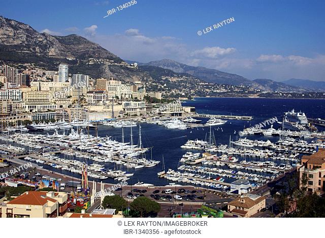 Yachts in the harbor of Monte Carlo, Monaco, Europe
