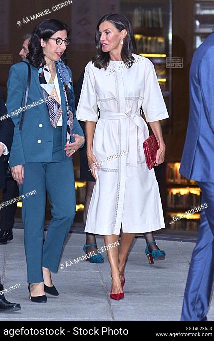 Queen Letizia of Spain inaugurates the 'Picasso Year' on the occasion of the 50th anniversary of his death at Reina Sofia Museum on September 12, 2022 in Madrid